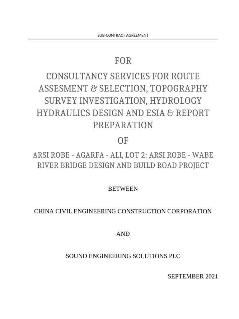 Sub-Contract for Bridge Design Services | PDF | Breach Of Contract ...