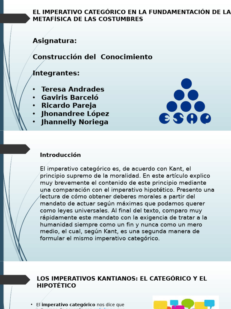 Imperativo Categórico de Kant | PDF