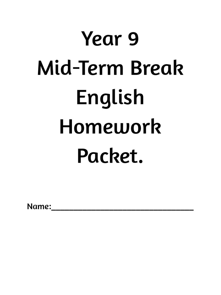 Year 9 mid term booklet pdf