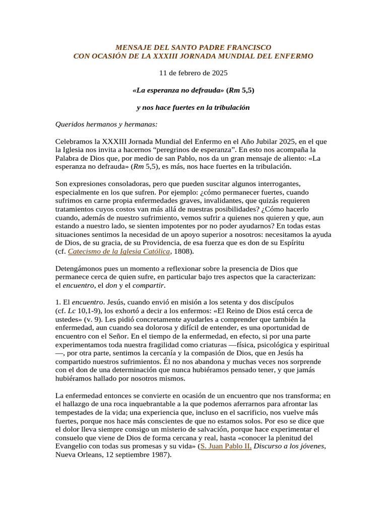 Mensaje Jme 2025 | PDF | María, madre de Jesús | La resurrección de Jesús