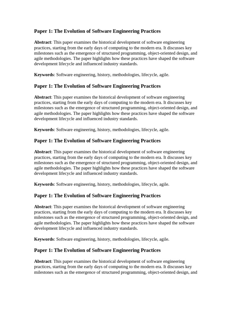 History of Software Engineering Practices | PDF | Object Oriented ...