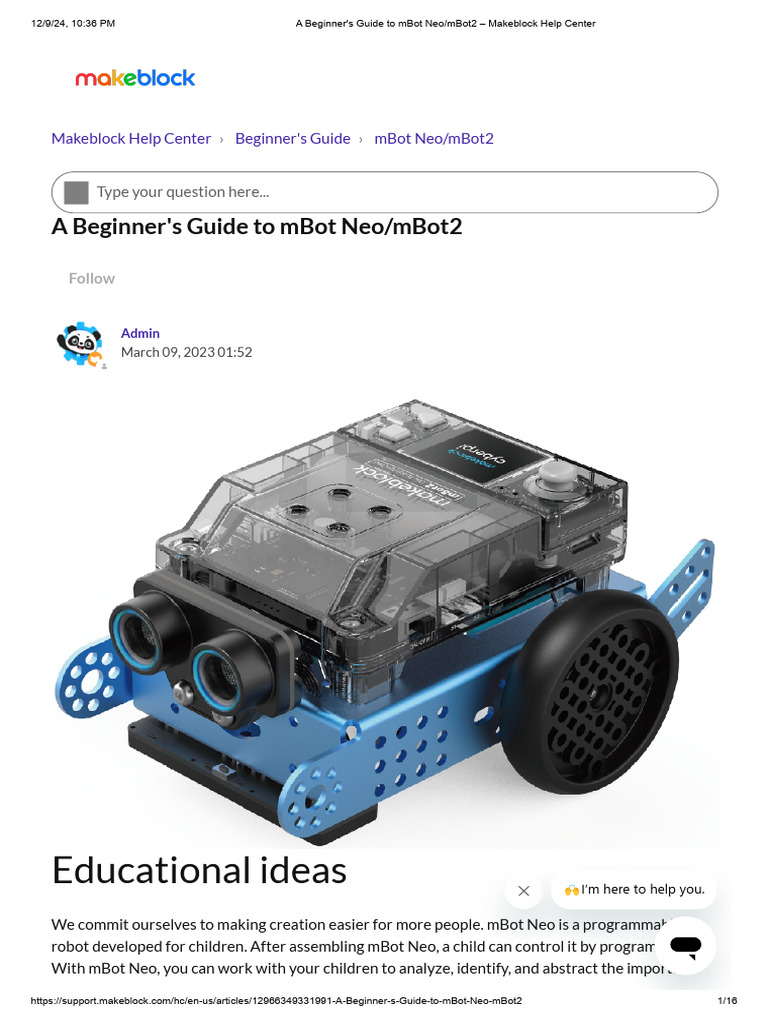 A Beginner's Guide to mBot Neo_mBot2 – Makeblock Help Center | PDF ...