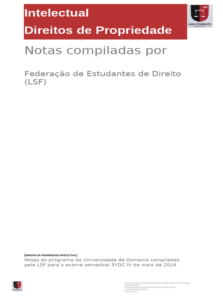 Notas sobre Direitos de Propriedade Intelectual | PDF | Organização ...