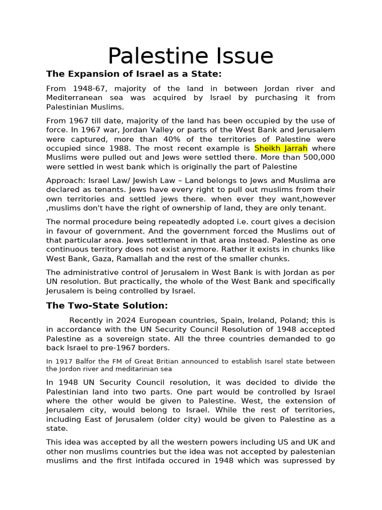 Israel-Palestine Conflict Overview | PDF | Gaza Strip | World Politics