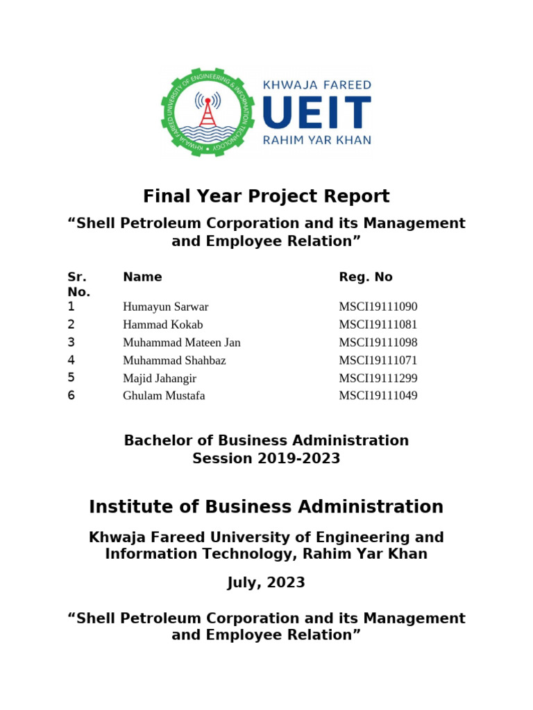 BBA Project: Shell's Employee Relations | PDF | Natural Gas | Petroleum