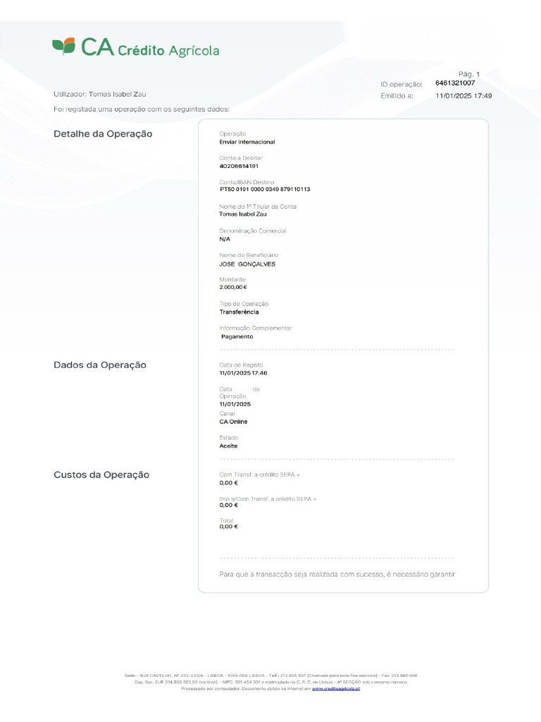 Comprovativo | PDF