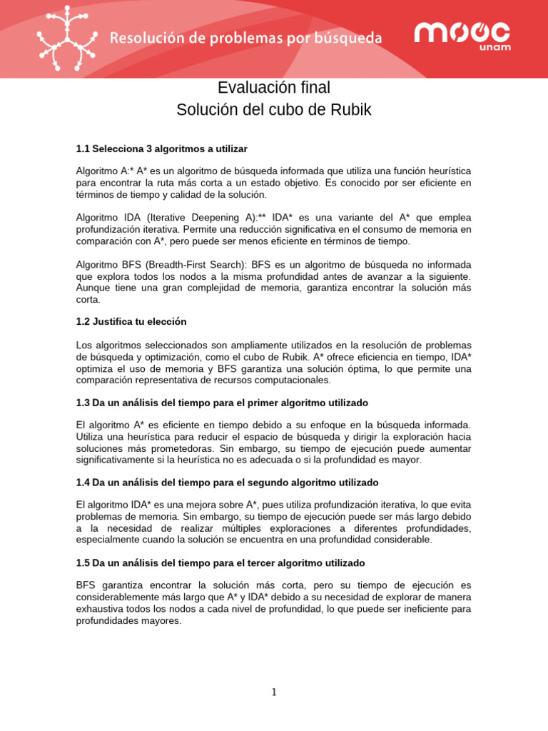 Algoritmos para Resolver el Cubo de Rubik | PDF | Matemáticas Aplicadas ...