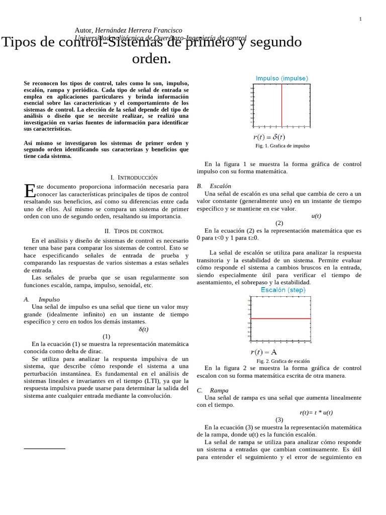 Tipos de Control en Sistemas Dinámicos | PDF | Sistema de control ...