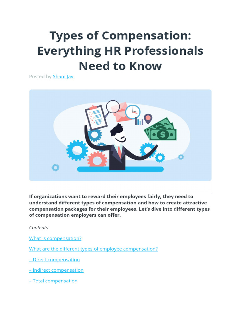 Types of Employee Compensation Explained | PDF | Compensation And ...