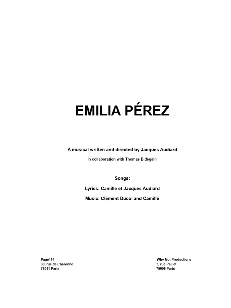 EMILIA PEREZ Final Script English Version PDF