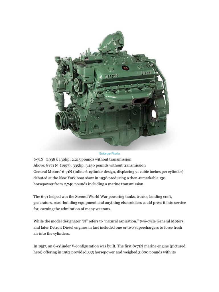 The Detroit Diesel Engine - Yachting-Boat | PDF | History