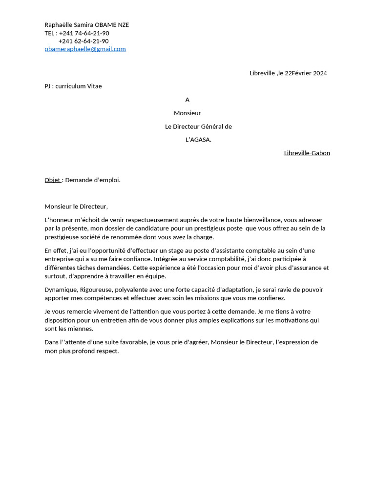lettre AGASA | PDF