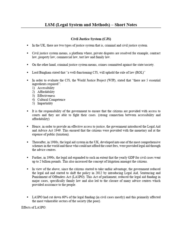 LSM - Short Notes | PDF | Precedent | Jury Trial
