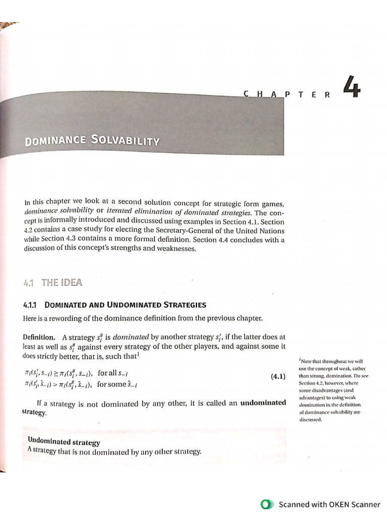 Chapter 4 - Dominance Solvability | PDF