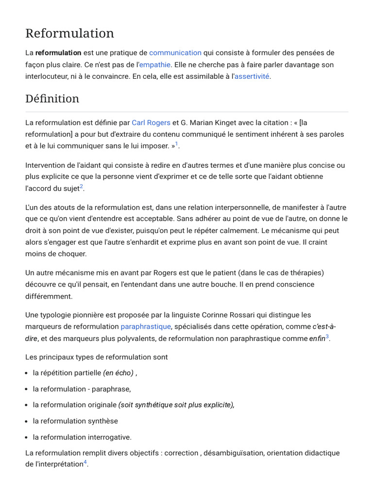 Techniques de reformulation en communication | PDF | la communication ...