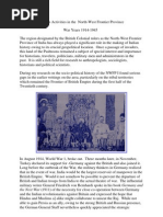 German Activities in the North-West Frontier Province