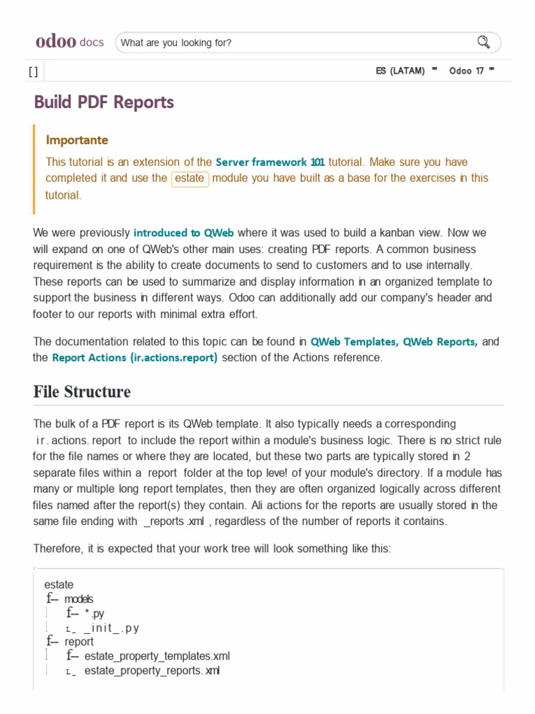 Odoo 17: Create PDF Reports Tutorial | PDF | World Wide Web | Internet ...