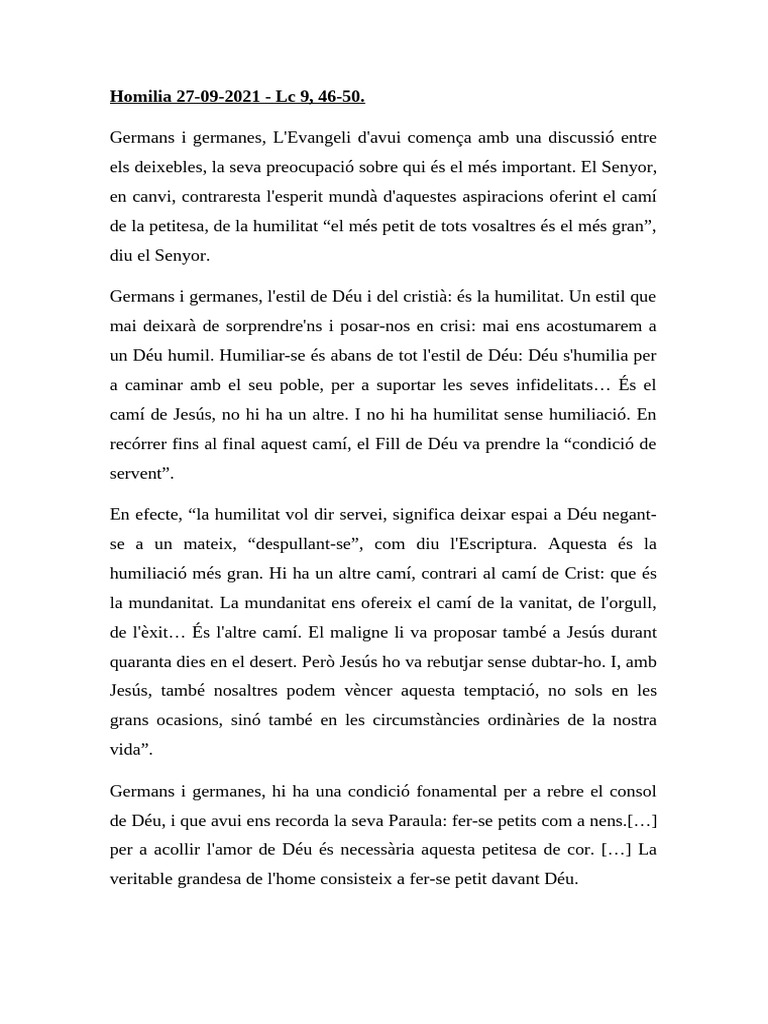 Homilia 27092021 | PDF