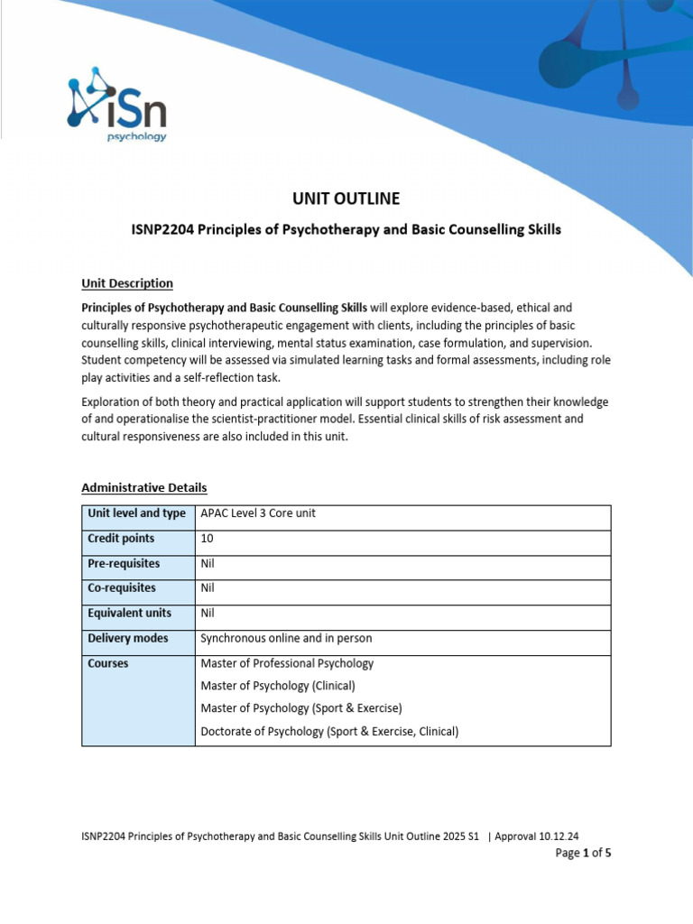 Psychotherapy Principles & Counselling Skills | PDF | Artificial ...