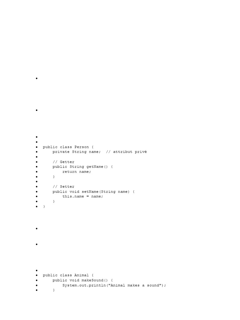 Principes de la POO en Java expliqués | PDF | Classe (informatique ...