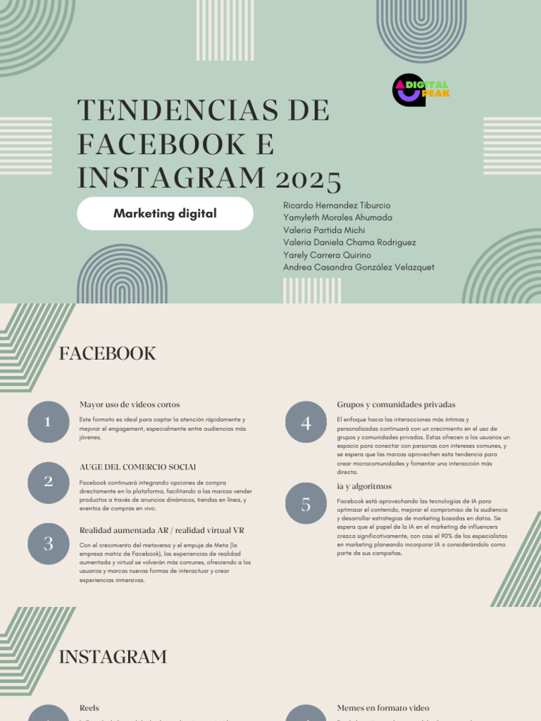 Tendencias de Marketing en Facebook e Instagram 2025 | PDF | Facebook ...