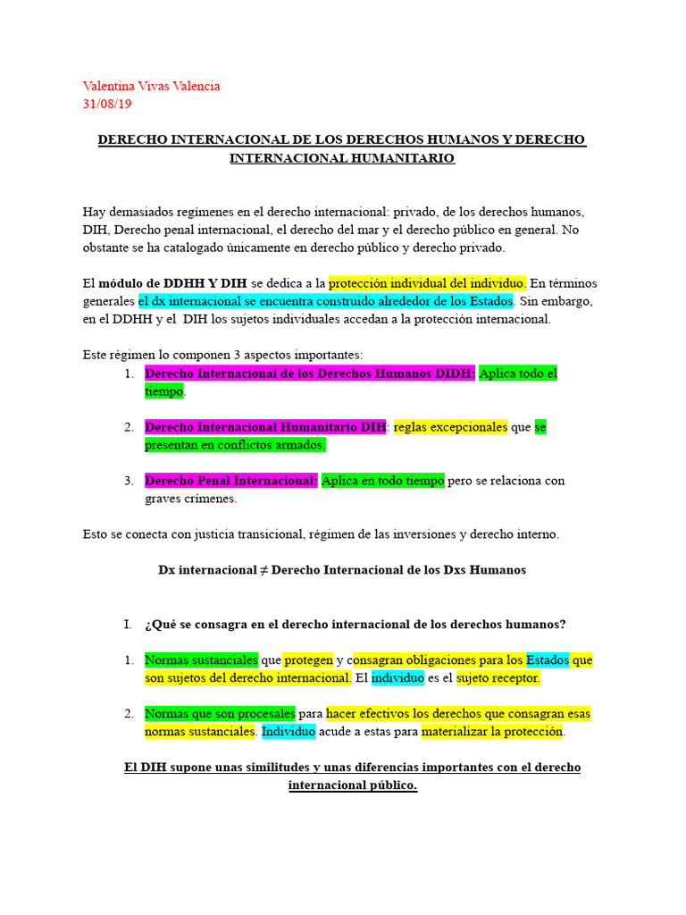 Derecho Internacional de Los Derechos Humanos | PDF | Dignidad ...
