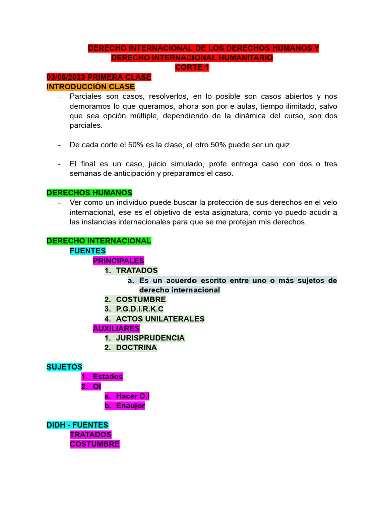 Derecho Internacional de Los Derechos Humanos y Derecho Internacional ...