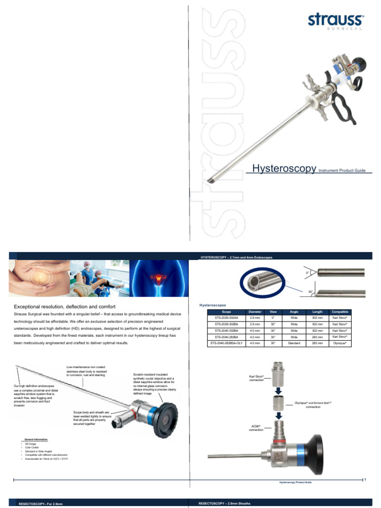 Strauss Hysteroscopy Catalog | PDF | Medical Equipment