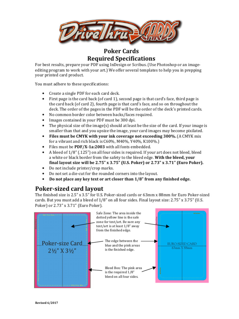 Poker Card Design Specifications Guide | PDF | Page Layout | Digital ...