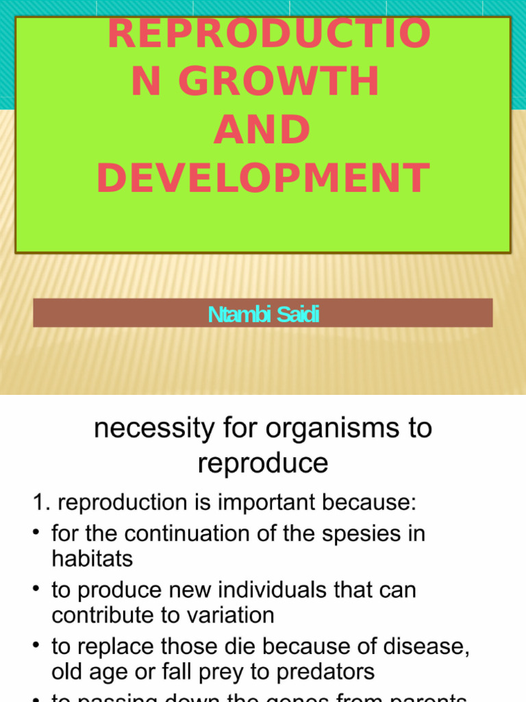 Reproductive, Growth and Development | PDF