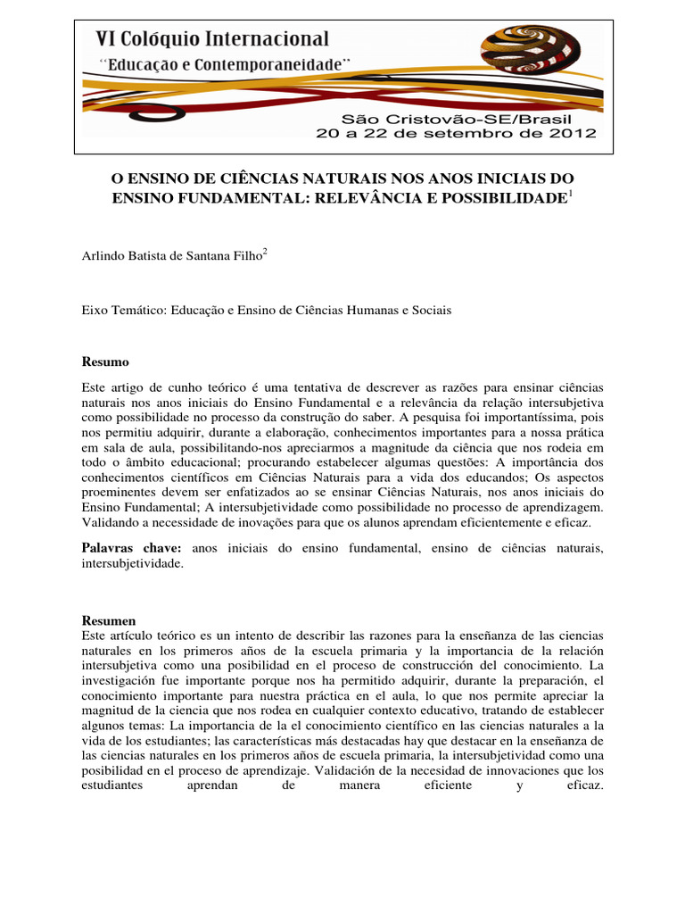 Ensino de Ciências Naturais no Fundamental | PDF | Science | Aprendizado