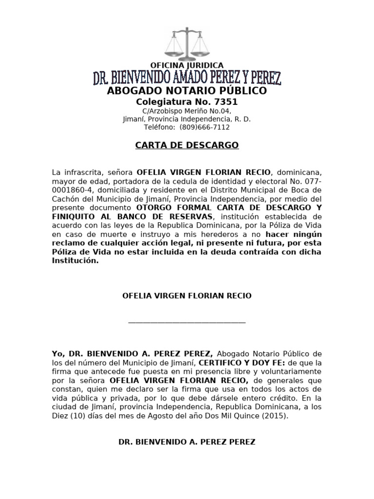 Carta de Descargo | PDF