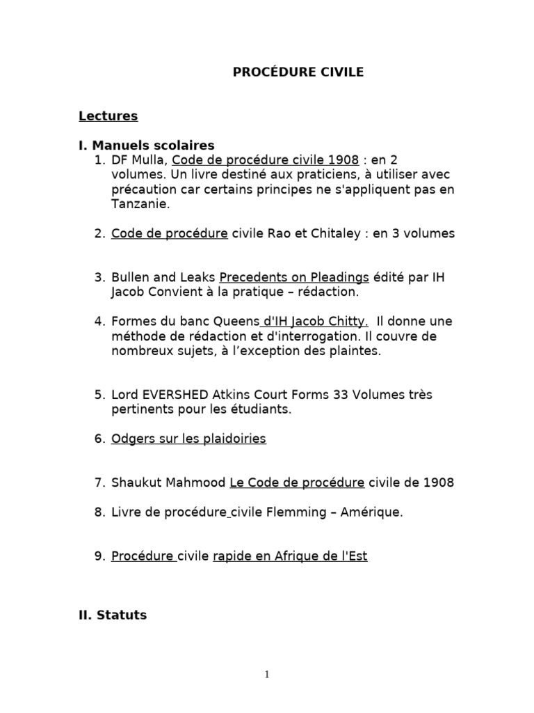 Guide sur la procédure civile en Tanzanie | PDF | Compétence ...