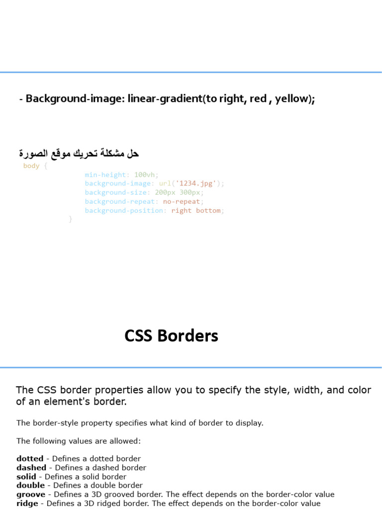 CSS Styling: Borders, Outlines, and Layout | PDF | Typefaces | Text