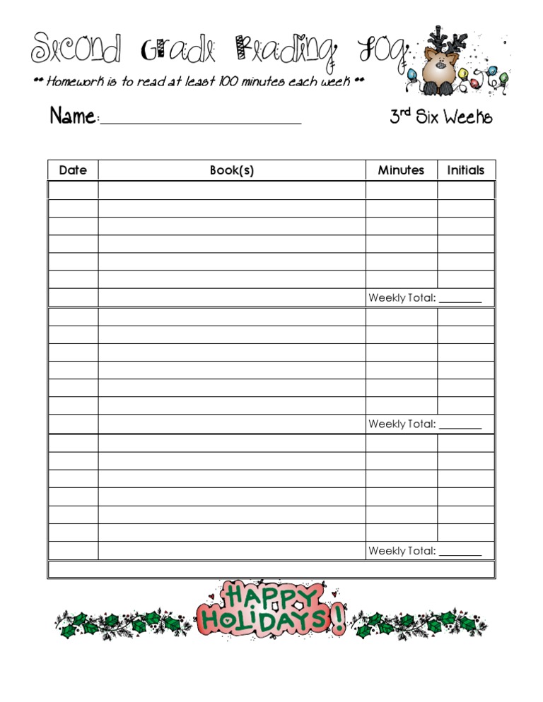 December Reading Log | PDF