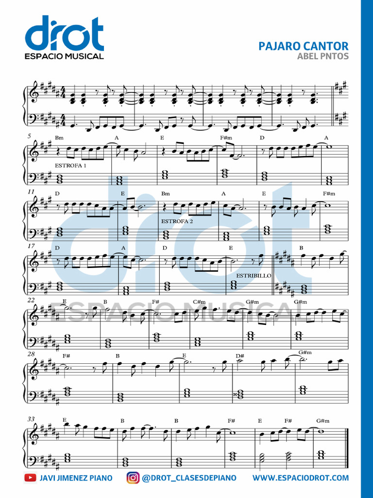 DROT - Pajaro Cantor - Partitura Completa | PDF