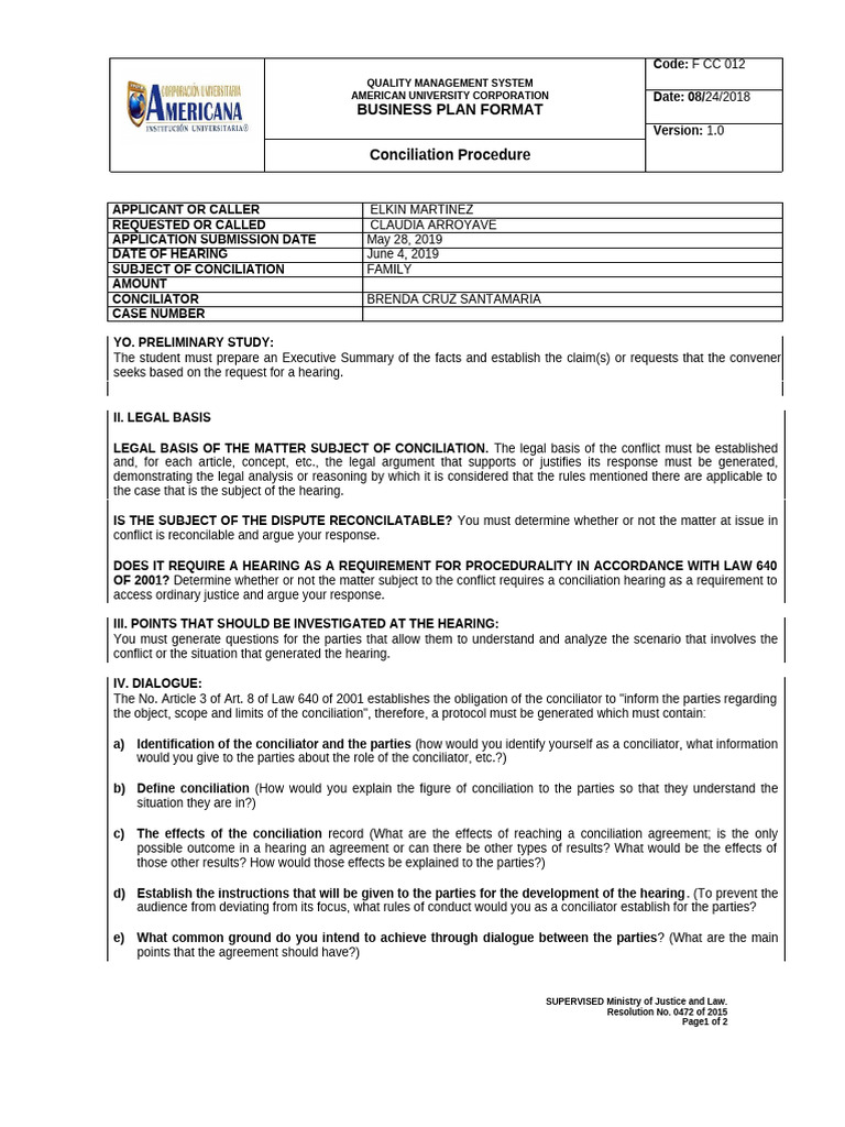 F CC 012 Business Plan Format | PDF | Justice | Crime & Violence