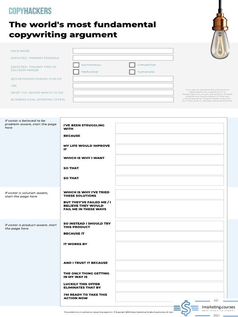Copywriting Strategies for Visitor Awareness | PDF