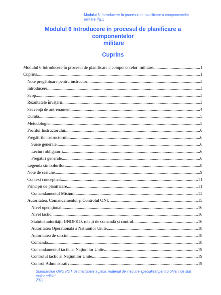 Modulul 6 Procesul de Planificare A Componentelor Militare | PDF