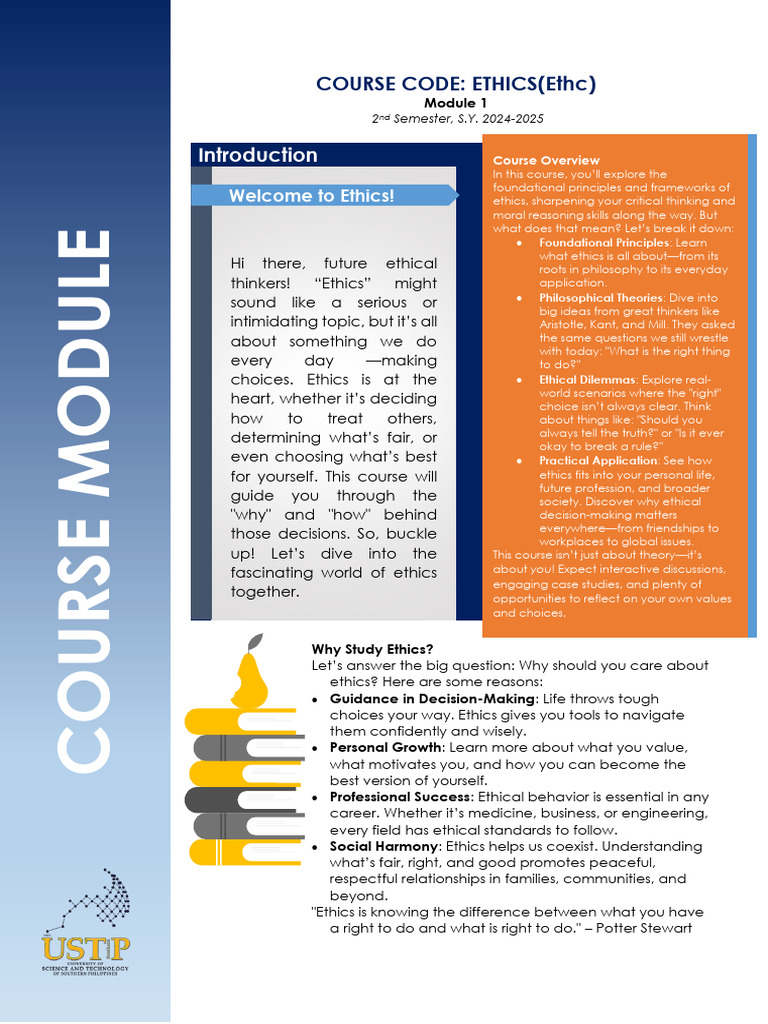 Module-1_Ethics | PDF | Morality | Liberal Arts Education