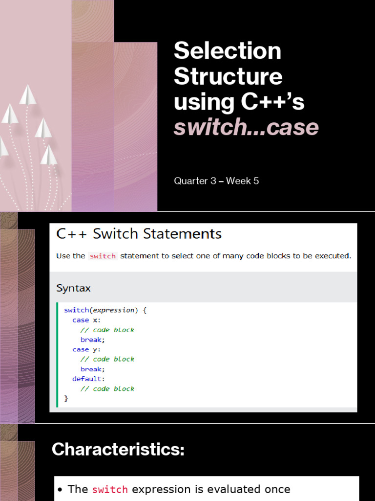 C++ Switch Case Structure Explained | PDF | C++ | Software Engineering