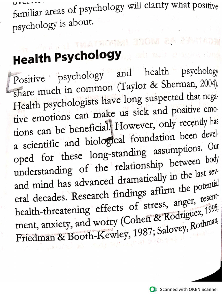 Positive Psychology and Other Domains of Psychology I | PDF
