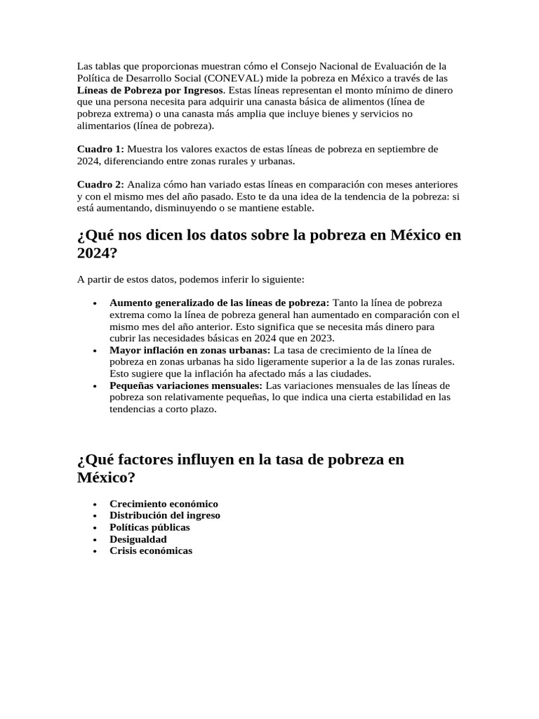 Aumento de Pobreza en México 2024 | PDF
