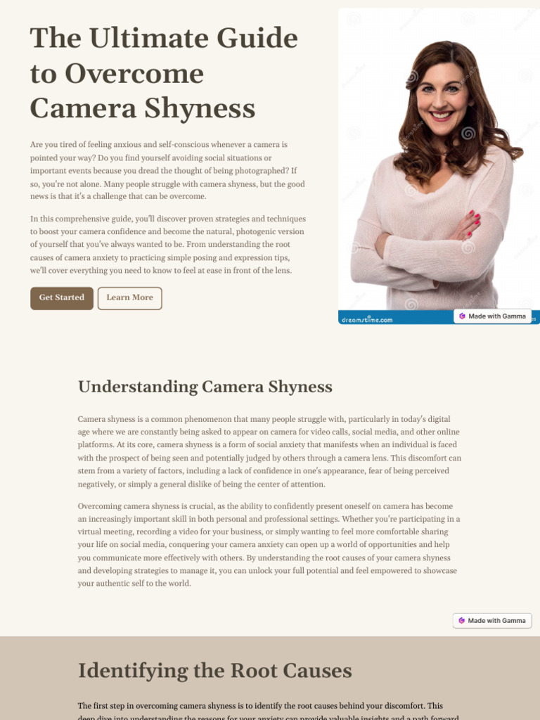 Overcome Camera Shyness: A Complete Guide | PDF | Shyness | Anxiety