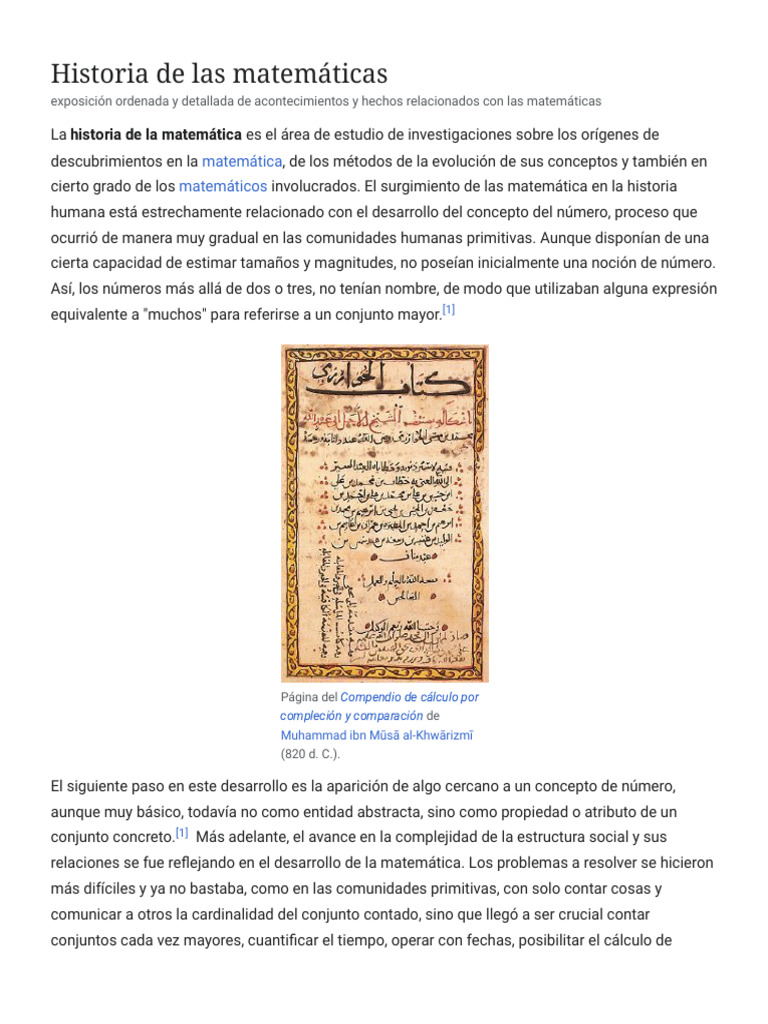 Historia de las matemáticas en la humanidad | PDF | Matemáticas