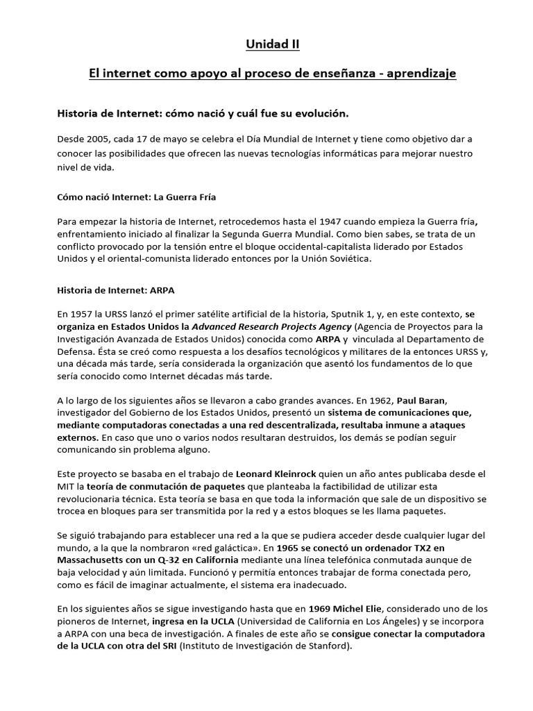 Unidad II. Internet Como Apoyo | PDF | Computación en la nube ...