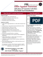 Potential Indicators of Terrorist Activities - Bulk Fuel Distributors