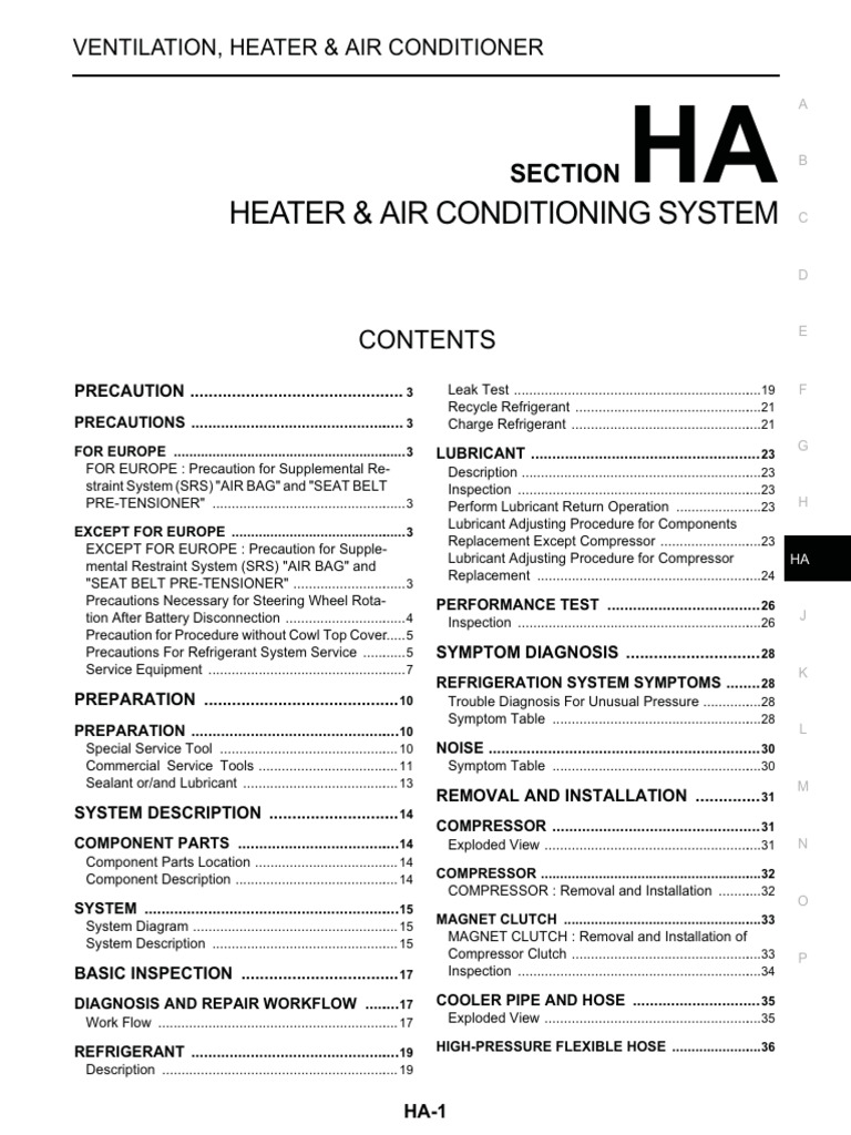 HVAC System Service Guide | PDF | Airbag | Air Conditioning