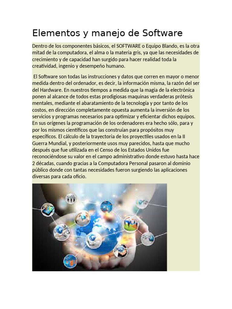 Elementos y Funciones del Software | PDF | Sistema operativo | Software