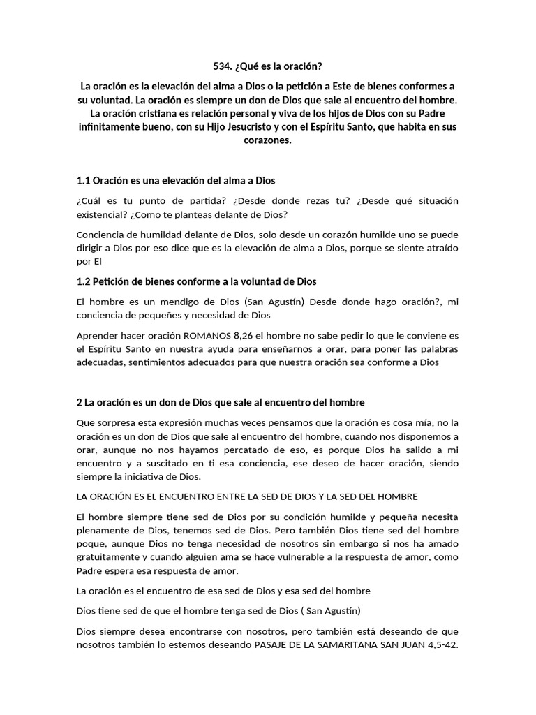 La Oración: Encuentro con Dios | PDF | Oración | eucaristía